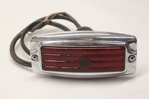 NOS Vintage Car Chrome Tail Light w/ Glass Lens Assembly Hot Rat Rod Part