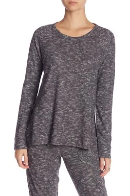 Shimera Womens Marled Pajama Top Gray Black Long Sleeve Cozy NEW - Image 1 of 4