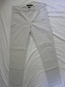 Pantalones de mezclilla ajustados Calvin Klein bronceados de altura media bolsillos delanteros ligeros elásticos talla 12 - Imagen 1 de 11