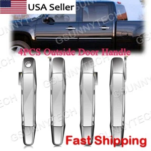 For Chevy Tahoe Gmc Yukon Sierra Denali Xl 07 - 13 Front Rear Chrome Door Handle - Picture 1 of 6