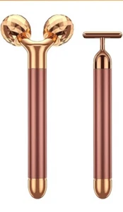 2 in 1 Face Massager Kit Electric 3D Face Roller Massager T Shape Facial Mass... - Picture 1 of 7