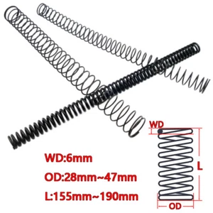 Compression Spring Steel Black Pressure Coil Springs for Furniture / Machine 6mm - Picture 1 of 6