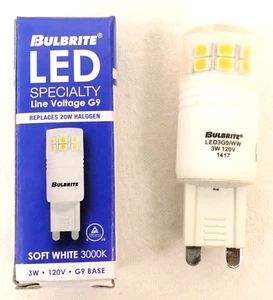 Box of 50 Bulbrite LED3G9/WW 3 Watt LED T4 G9 Bulbs 120V 20W Halogen Equivalent - Picture 1 of 6