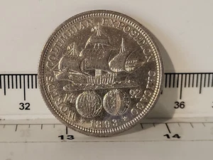(L1104) Moneta Mezzo Dollaro Argento Commemorativa 1893 Esposizione Colombiana Chicago - Foto 1 di 3