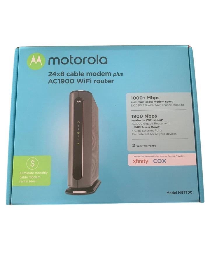Motorola MG7700 AC1900 Dual-Band DOCSIS 3.0 Cable Modem Router - Image 1 of 1
