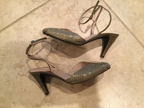 JORDAN Splendide scarpe sandali vintage Charles Jourdan in pelle pelle cinturino alla caviglia 7 5