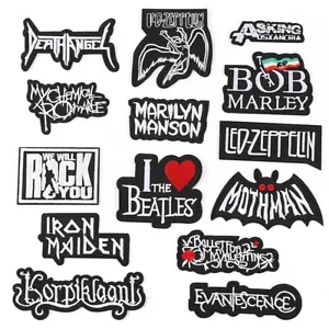 14Pcs Band Rock Punk Music Patches Iron On Embroidery Badges Clothes Stickers - Picture 1 of 9