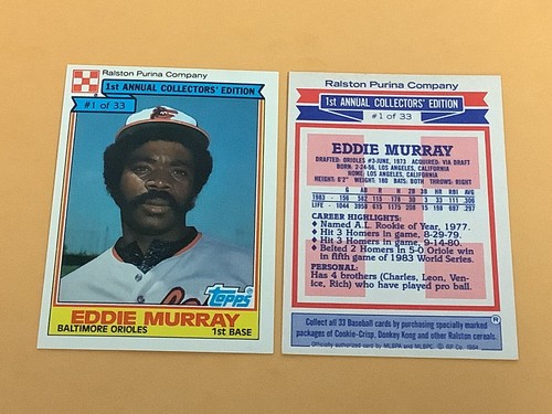 Eddie Murray 1984 Ralston Purina #1 of 33 NRMT To Nrmt/mint | eBay