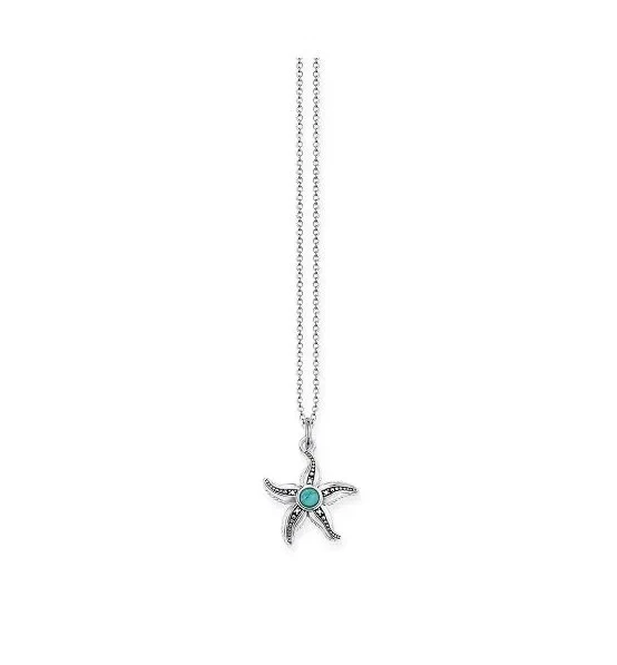 Girocollo stella marina con diamanti e turchese Thomas Sabo su Argento  D_KE0013 - Immagine 1 di 1