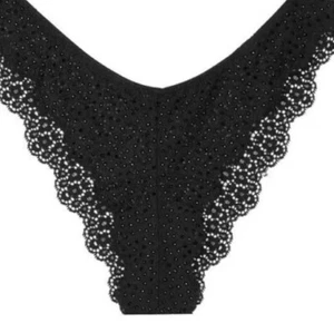 Victorias Secret Very Sexy Black Swarovski Brazilian Panties Size L Rhinestones - Picture 1 of 12