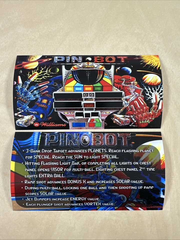 Williams Pin Bot Pinball Apron Cards - Image 1 of 1