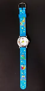 NEW GENEVA KIDS 3D TURQUOISE BLUE OWLS SILICONE BAND,WATER RESISTANT WATCH - Picture 1 of 2