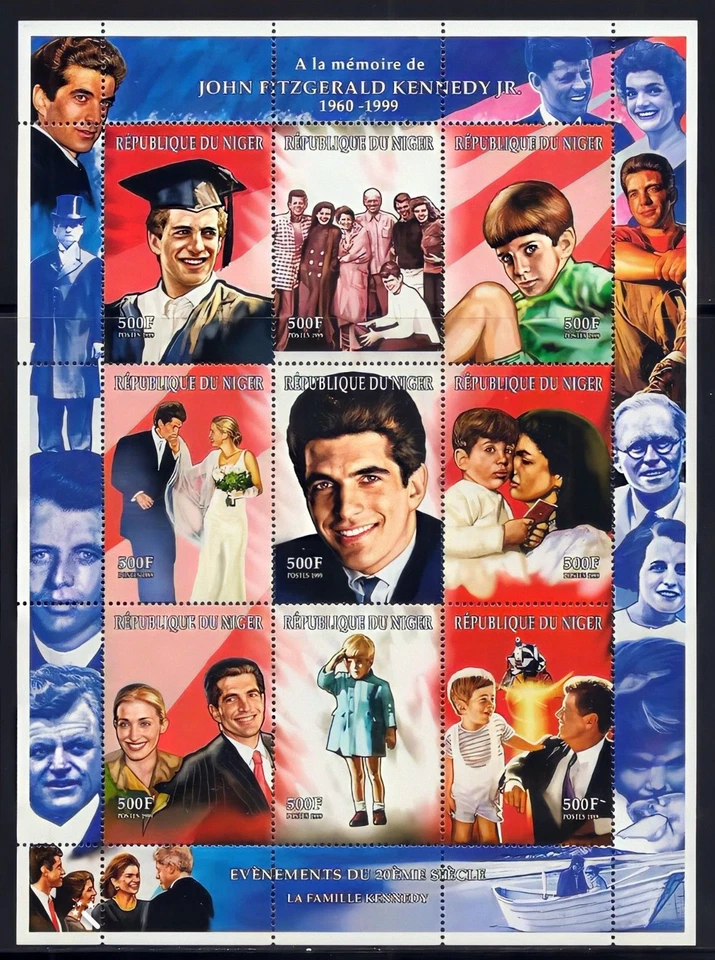 Hoja espacial Níger 1999 John Kennedy Jr tributo John F. Kennedy-Apollo 11 (9) MNH Foto 1 de 1