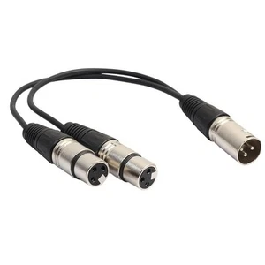 XLR Mic Audio Y Splitter Cable Mic Cord,3 Pin Male To 2 - Picture 1 of 7