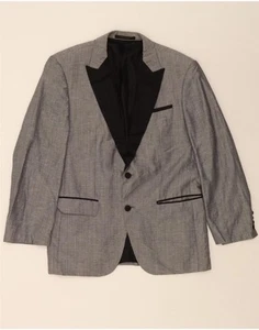 HUGO BOSS Mens Colombo 2 Button Blazer Jacket IT 50 Large Grey Linen DB20 - Picture 1 of 4