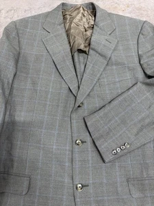 Ermenegildo Zegna Blazer Jacket Sz. 44 L Unlined Wool Green Check Italy Coat - Picture 1 of 18