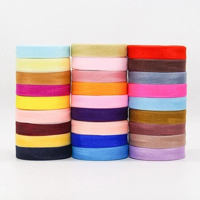 50 Yards 5/8" (15mm) Sheer Organza Shimmer Chiffon Tulle Ribbons Bows Wedding - Image 1 of 4