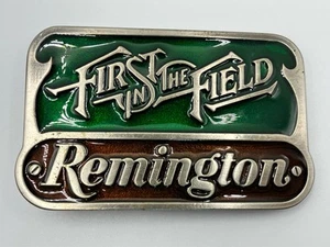 Remington First in The Field Hunting Sports Vintage Belt Buckle Made In The USA - Picture 1 of 4