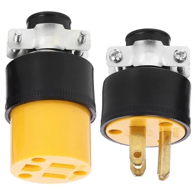 1Set Extension Cord End Replacement Connector Male Female Plug - image 1 of 4