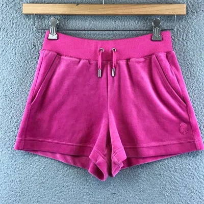 Juicy Couture Velour Shorts Hot Pink Drawstring Casual Loungewear XXS - Image 1 of 4