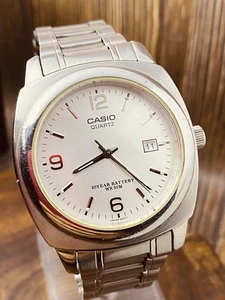 Casio Men's Silver Dail Analog Steel 50m Date Watch 2719 MPT-1220 #8695 - Picture 1 of 21