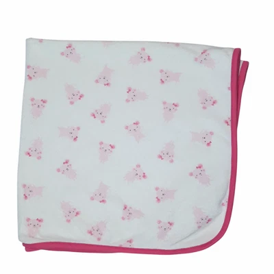Carter's Just One You Pink Mouse Terry Swaddle Receiving Lovey Blanket 28" X 27" - Image 1 of 4