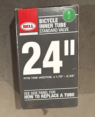 Tubo interior de bicicleta Bell válvula estándar 24 pulgadas 1,75-2,25 negro montaña nuevo Foto 1 de 2