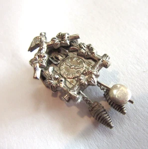Vintage SP 800 silver Cuckoo clock charm - Picture 1 of 4