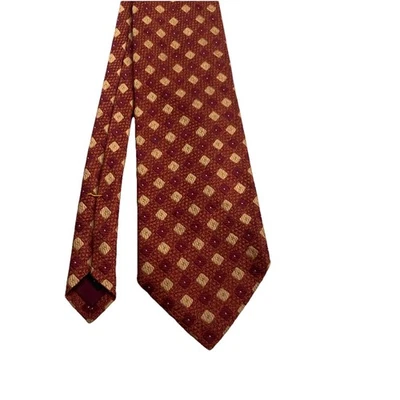 Corbata XMI Para Hombres Bronce Naranja Geométrica Clásica Diseñador Talla Única Seda De Colección EE. UU. Foto 1 de 4