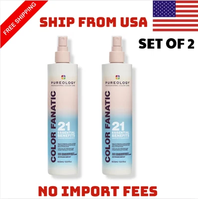 Pacote com 2 condicionadores leave-in multitarefa Pureology Color Fanatic 13,5 oz - Imagem 1 de 4