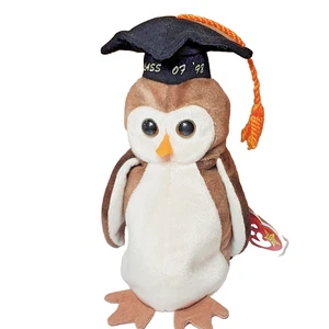 Peluche Ty Beanie Baby “Wise” the Owl – Retirado 1998 con etiqueta - Imagen 1 de 14