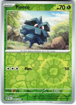 Pineco 002/162 Pokemon SV05: Temporal Forces Reverse Holo Common NM - Image 1 of 2