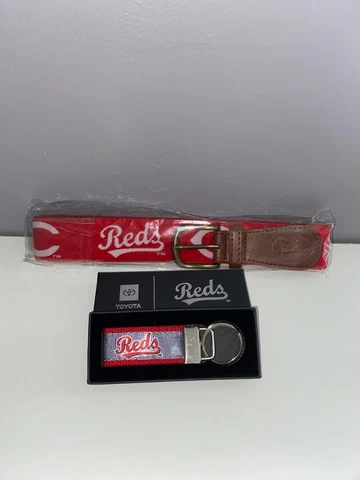 Cincinnati Reds Men's Belt and Women's Keychain Giveaway Cover
