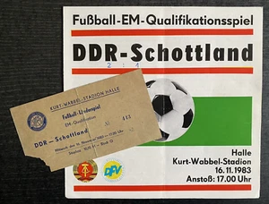 Ticket And Program International Match 16.11.1983 GDR - Scottland IN Hall, - Picture 1 of 5