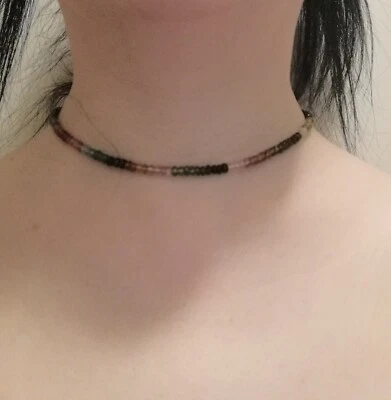 Crazy Deal! Solid 18K Gold and Tourmaline necklace!!! Stamped!!! Lifetime!!!! - Image 1 of 4