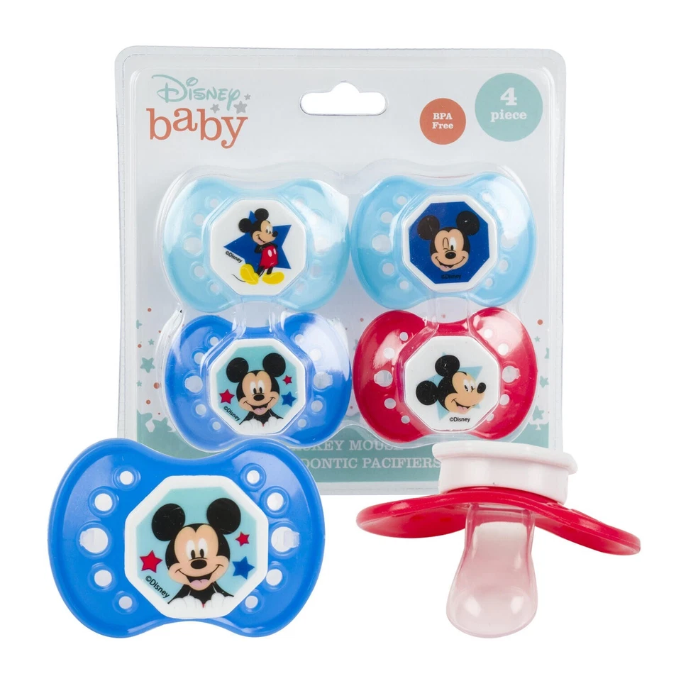 Disney Baby Boy Mickey Mouse 4 Piece Orthodontic Pacifiers, BPA Free, FD51168 - Image 1 of 1