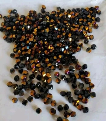 Swarovski 3mm bicone beads, Jet Astral Pink, Limited Edition (48pcs) - Image 1 of 3