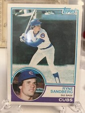 1983 Topps #83 Ryne Sandberg Rookie Card - Chicago Cubs - Hall of Famer!!