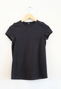 Camisa de bolsillo BLack ligera LULULEMON Runbeam manga corta tripulación talla 6 - Imagen 1 de 4