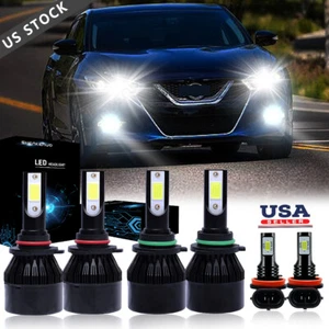 For Nissan Maxima 2008 Combo LED 6000K Headlight High/Low/Fog Lights Bulbs Kit - Picture 1 of 12