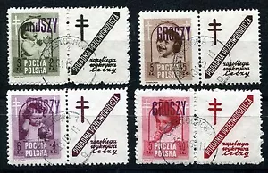 POLAND 1950 GROSZY OVPT ON SCOTT B59-B62 SCOTT MICHEL 613-16 VFU - Picture 1 of 1