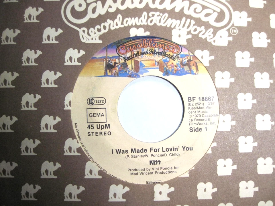 KISS * 45 * I Was Made For Lovin' You * 1979 * lite warp * GERMAN ORIGINAL Vinyl - Image 1 of 1
