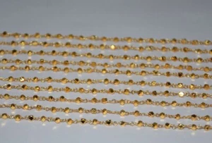 3mm Messing Perlen Rosenkranz Kette, vergoldet, Bulk Rolle, Schmuckherstellung Körperkette - Bild 1 von 4