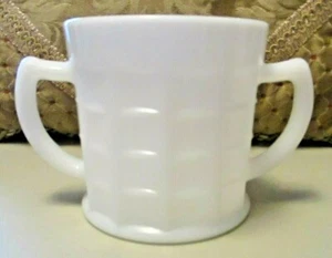 VINTAGE/ANTIQUE HAZEL ATLAS SUGAR BOWL~DEPRESSION ERA~COLONIAL BLOCK PATTERN - Picture 1 of 7