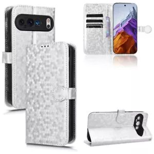 For Google Pixel 9 Pro Honeycomb Dot Texture Leather Phone Case Cover - Picture 1 of 1