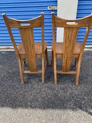 A Brandt Ranch Oak Slant Back Side Chair (2) - Image 1 of 4