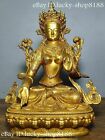 11 China Tibet Buddhism Copper Gilt 7 Eyes White Tara Compassion Goddess Statue