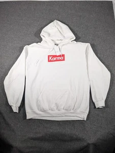 Rue21 Hoodie White Karma Cotton Fleece Unisex Men's Size Sweatshirt Large NWT - Picture 1 of 7