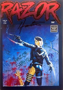 Razor #2 SIGNED Variant Everette Hartsoe/Promo Poster/1992 London Night Studios - Picture 1 of 7