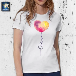 T-shirt maglietta LOVE AMORE SAN VALENTINO IDEA REGALO MODA FASHION HEART  - Imagen 1 de 5